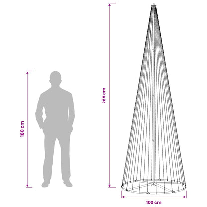 LED Christmas Tree EKENAS 270 LEDs Warm White Steel 285 cm