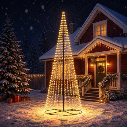 LED Christmas Tree EKENAS 270 LEDs Warm White Steel 385 cm