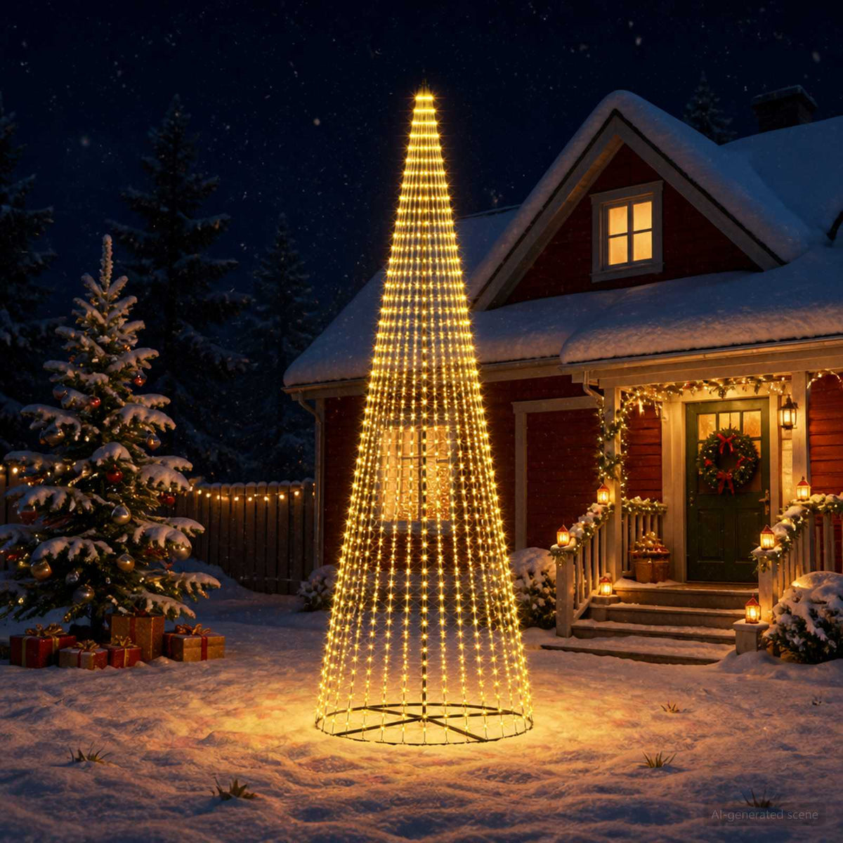 LED Christmas Tree EKENAS 270 LEDs Warm White Steel 485 cm