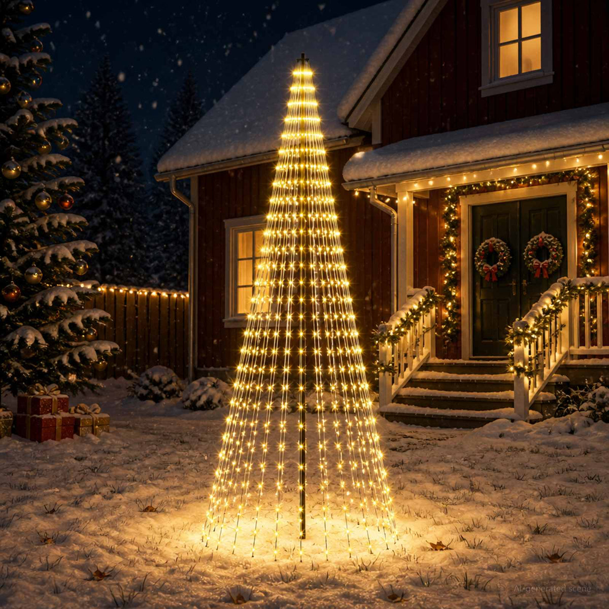 LED Christmas Tree EKENAS 270 LEDs Warm White Steel 285 cm