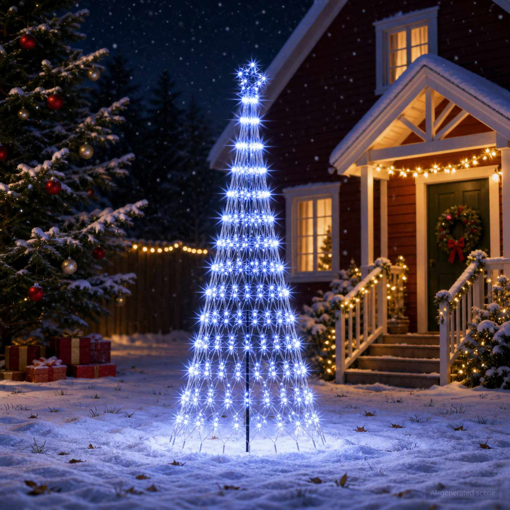 vidaXL LED Christmas Tree EKENAS 230 LEDs Steel