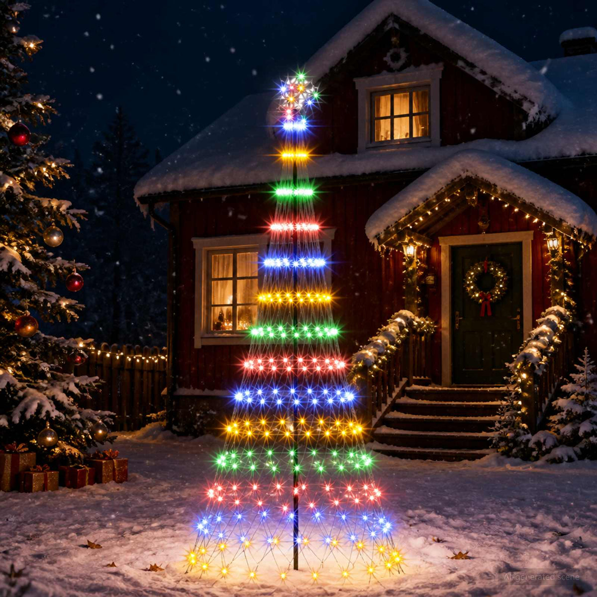LED Christmas Tree EKENAS 230 LEDs Steel Multicolour 250 cm