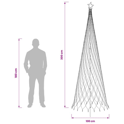 LED Christmas Tree EKENAS 230 LEDs Steel Warm white 300 cm