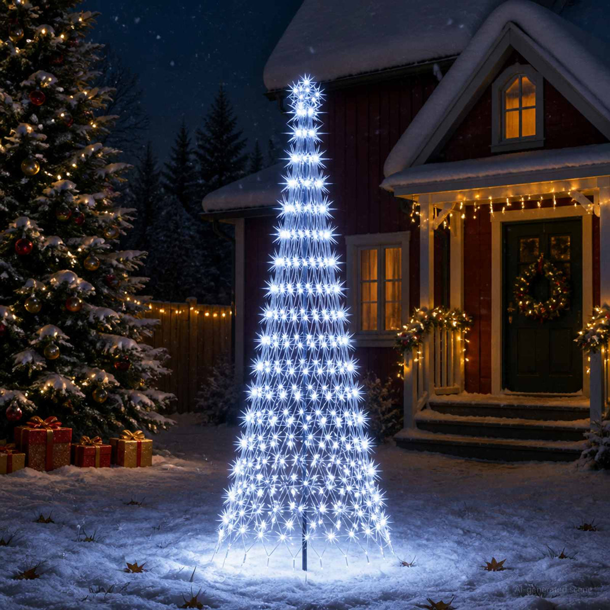 LED Christmas Tree EKENAS 230 LEDs Steel Cold white 300 cm