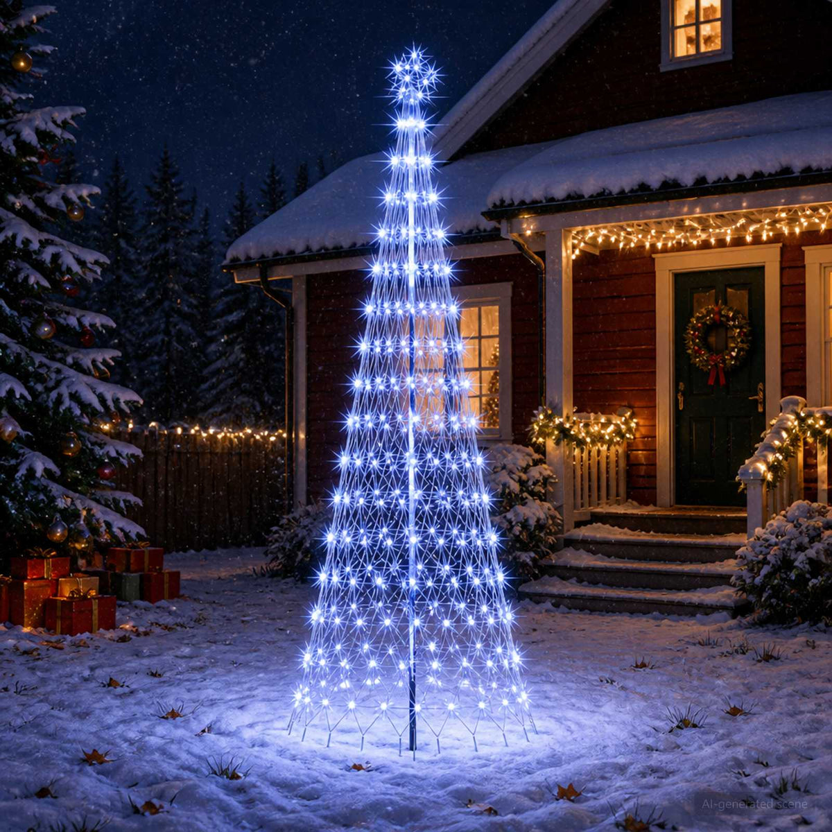 LED Christmas Tree EKENAS 230 LEDs Steel Blue 300 cm