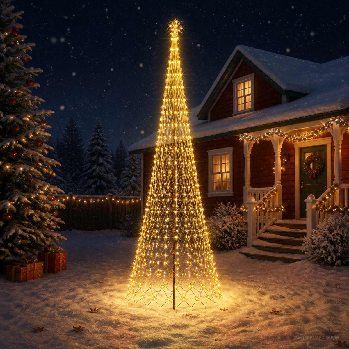 vidaXL LED Christmas Tree EKENAS 400 cm 450 LEDs Warm White Steel 1