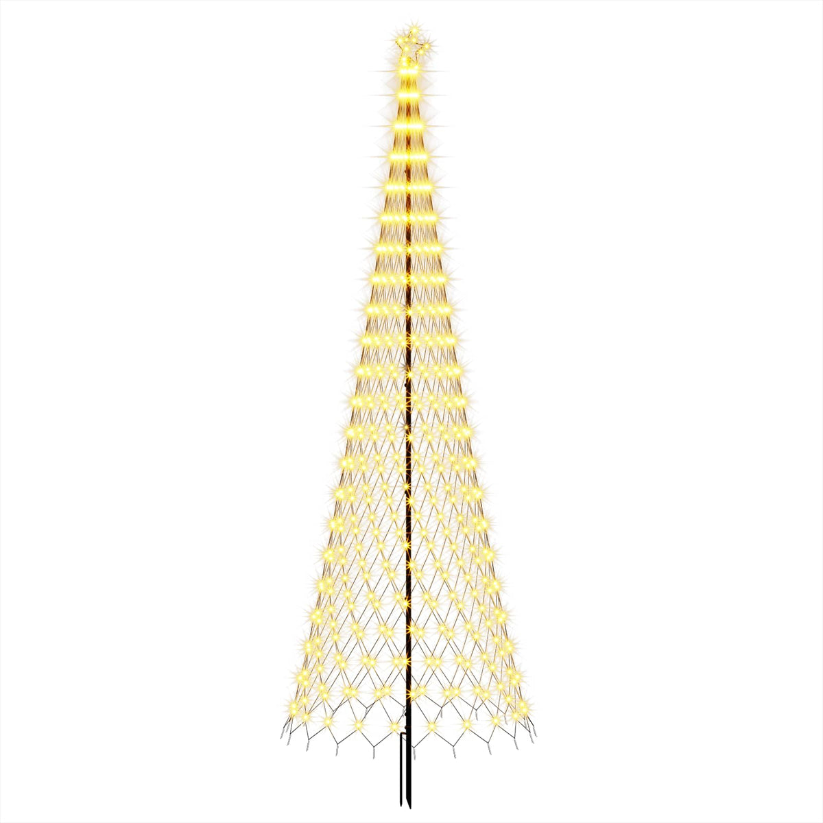 vidaXL LED Christmas Tree EKENAS 400 cm 450 LEDs Warm White Steel 2