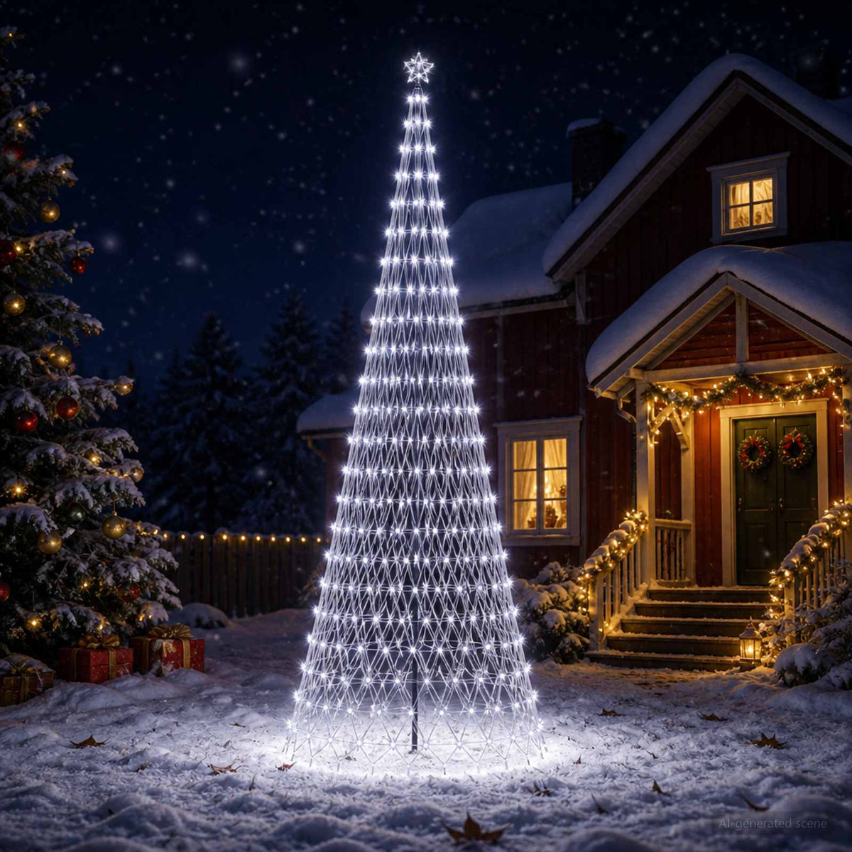 LED Christmas Tree EKENAS 230 LEDs Steel Cold white 400 cm