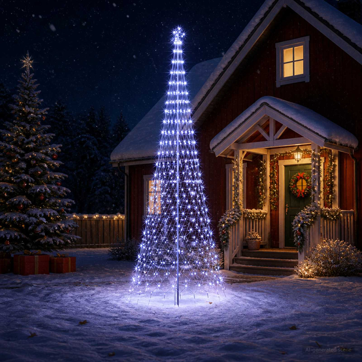 LED Christmas Tree EKENAS 230 LEDs Steel Blue 400 cm