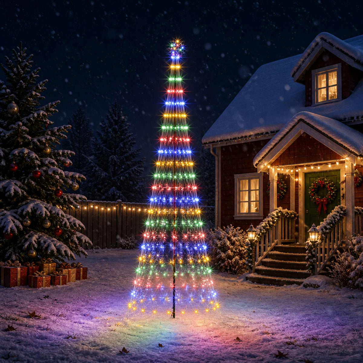 LED Christmas Tree EKENAS 230 LEDs Steel Multicolour 400 cm