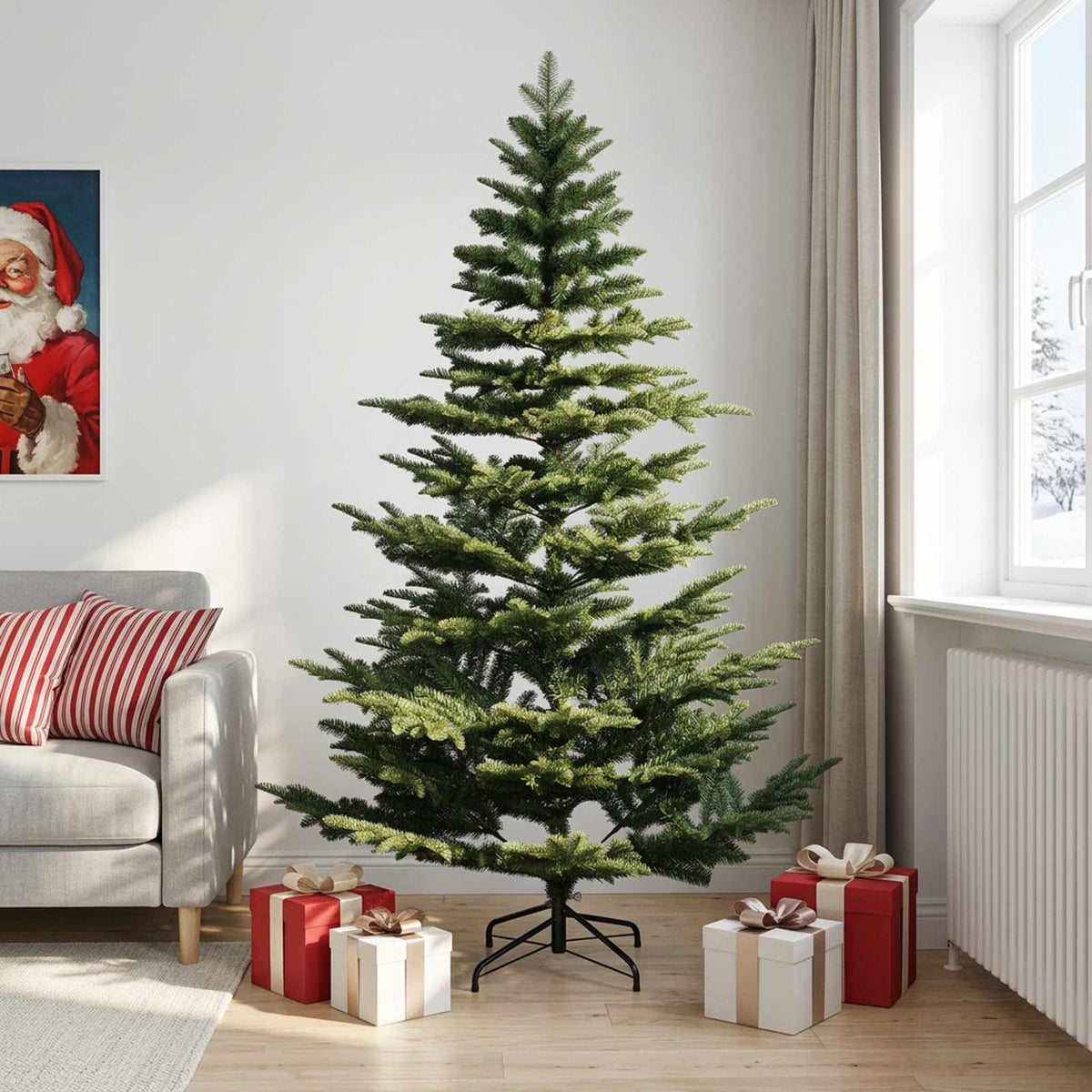 Artificial Christmas Tree with Bauble 300 LEDs Green Height 240 cm without LED