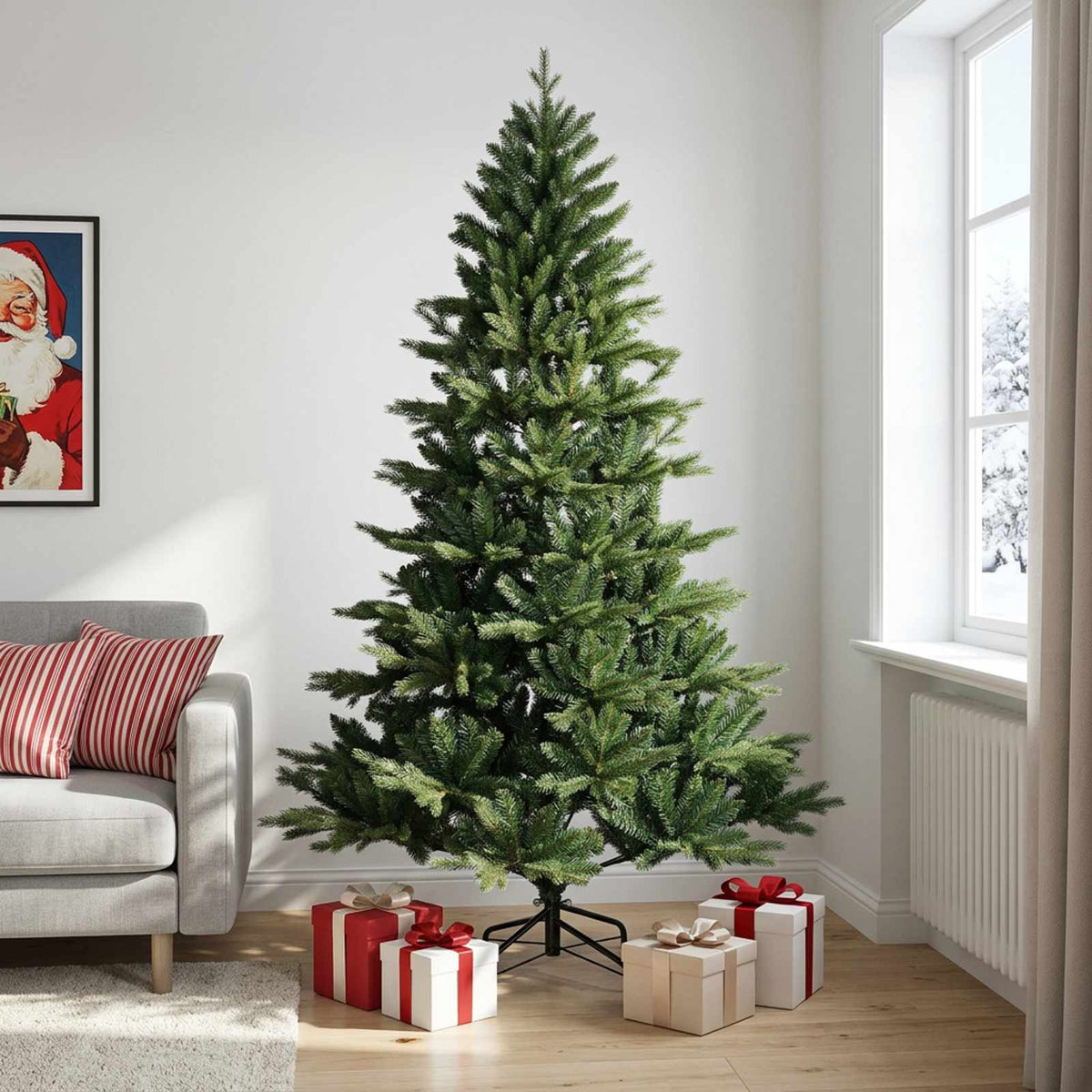 Artificial Christmas Tree with Bauble 300 LEDs Height 210 cm without LED