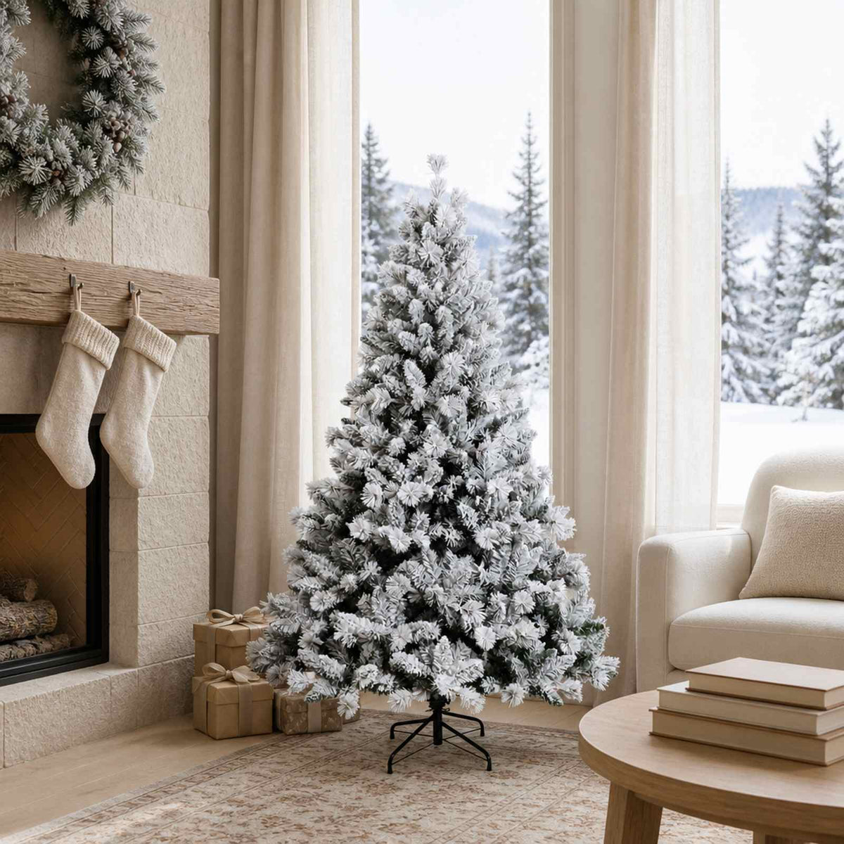 Artificial Christmas Tree with Bauble 150 LEDs Green and White Height 120 cm without LED