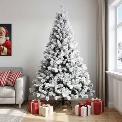 Artificial Christmas Tree with Bauble 300 LEDs Green and White Height 240 cm without LED