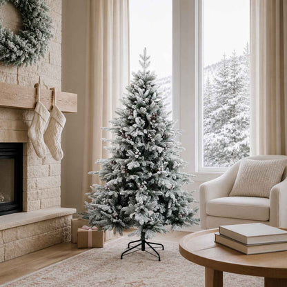 Artificial Christmas Tree with Bauble 150 LEDs Green and White 120 cm without LED