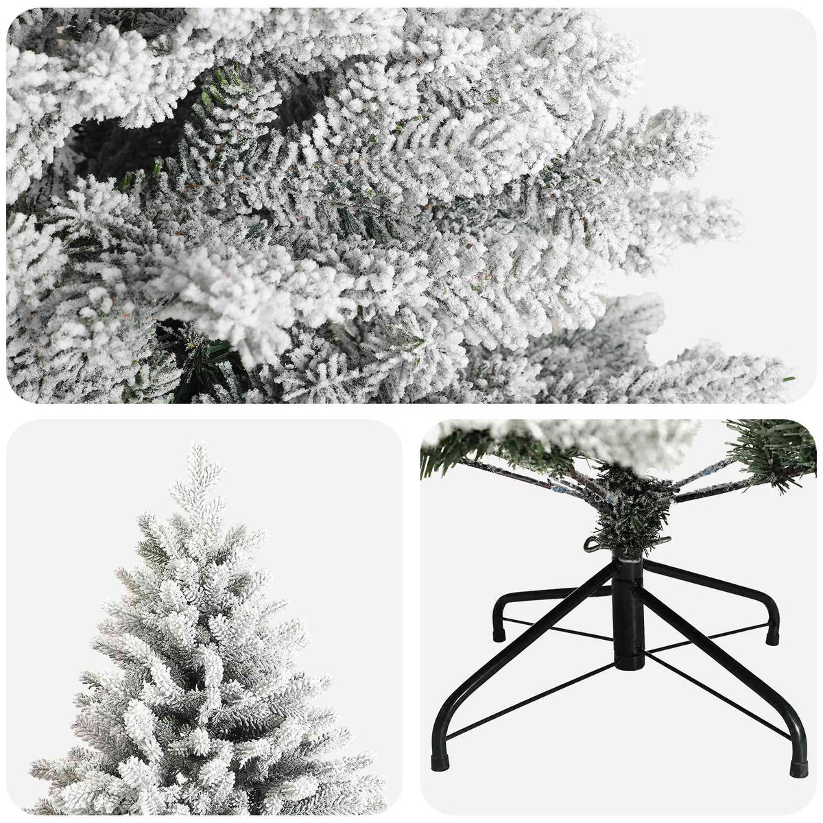 vidaXL Artificial Hinged Christmas Tree 240 cm PVC and Metal 4