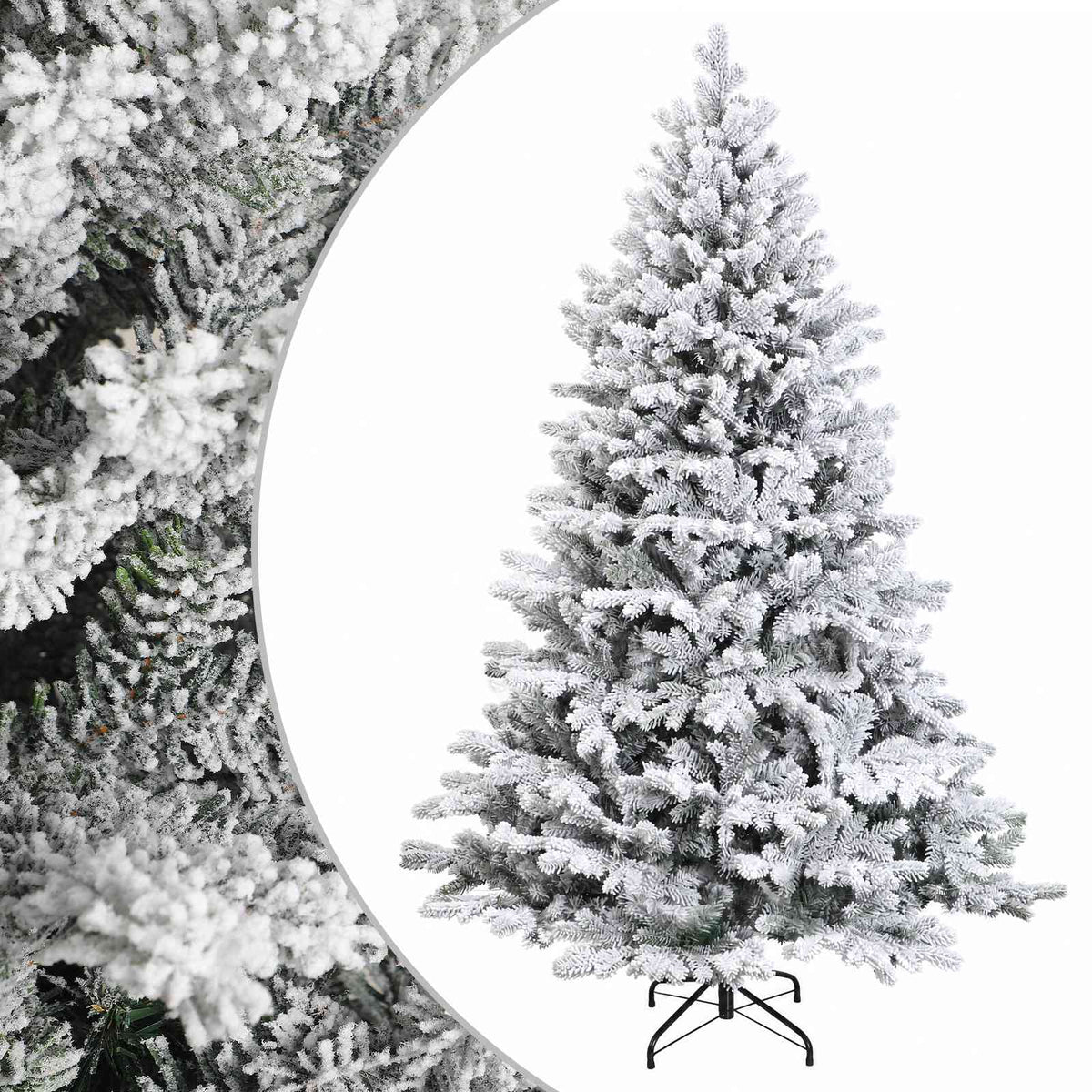 Artificial Christmas Tree with Bauble 300 LEDs Green and white 240 cm without LED