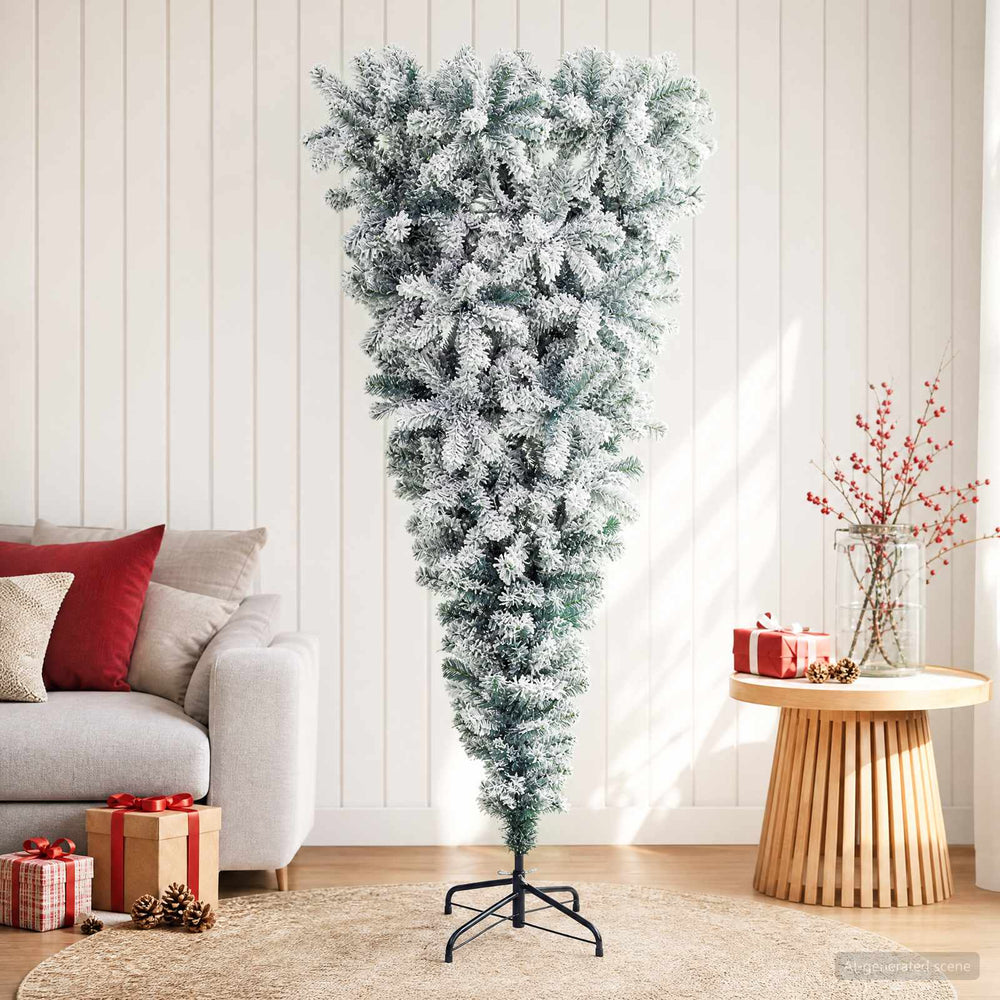 vidaXL Upside-down Artificial Christmas Tree 180 cm PVC and Steel