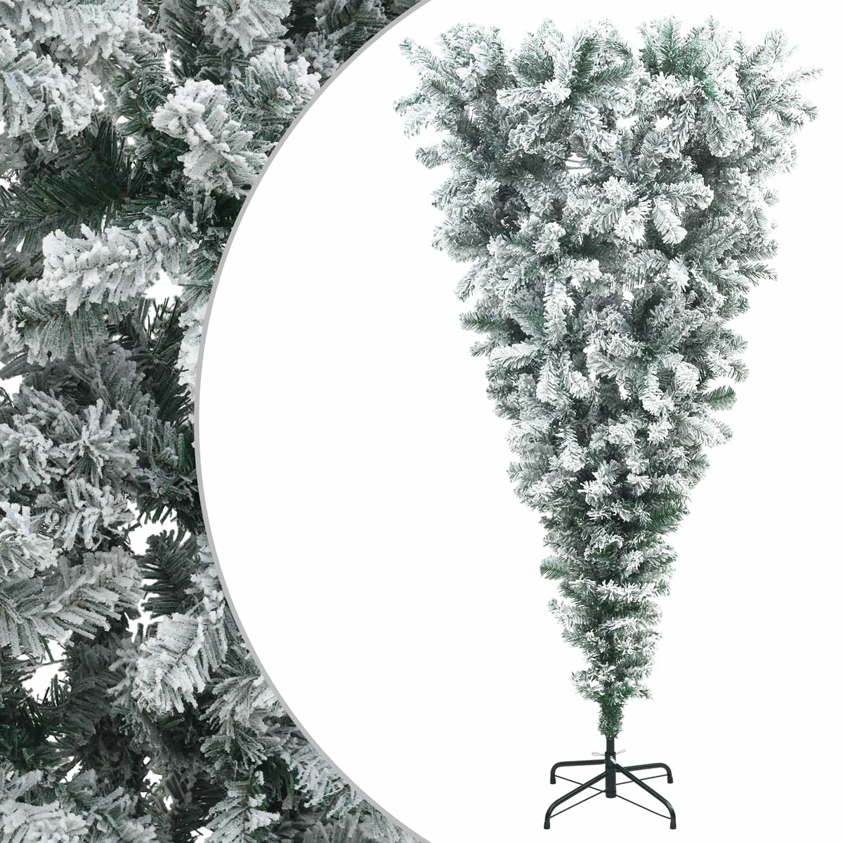 vidaXL Upside-down Artificial Christmas Tree 180 cm PVC and Steel 2