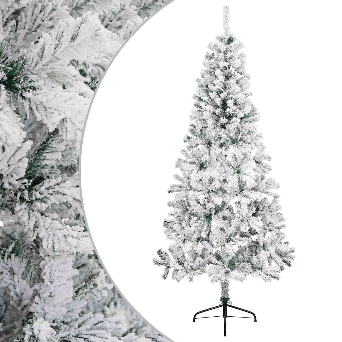 vidaXL Artificial Christmas Tree 150 cm PVC and Steel Green and White 2
