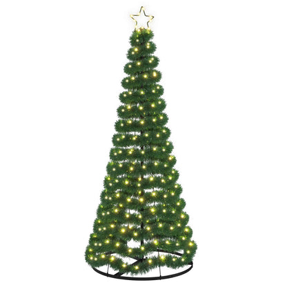 LED Tinsel Christmas Tree with Base EKENAS 220 LEDs 180 cm Warm white