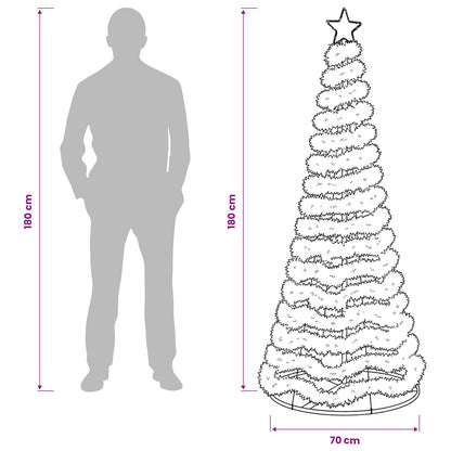 LED Tinsel Christmas Tree with Base EKENAS 220 LEDs 180 cm Warm white