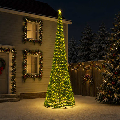 LED Tinsel Christmas Tree with Base EKENAS 220 LEDs 500 cm Warm white