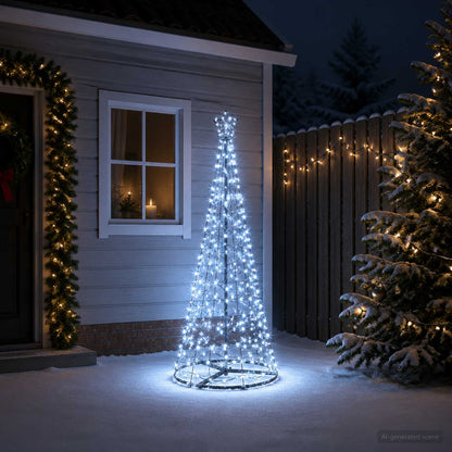 LED Spiral Christmas Tree with Base EKENAS 220 LEDs 180 cm Cold white