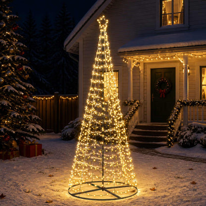 LED Spiral Christmas Tree with Base EKENAS 220 LEDs 250 cm Warm white