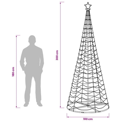 LED Spiral Christmas Tree with Base EKENAS 220 LEDs 250 cm Warm white