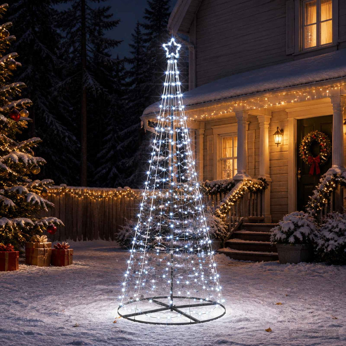 LED Spiral Christmas Tree with Base EKENAS 220 LEDs 250 cm Cold white