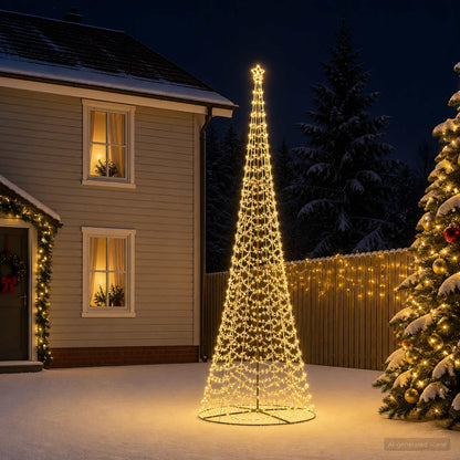 LED Spiral Christmas Tree with Base EKENAS 220 LEDs 500 cm Warm white