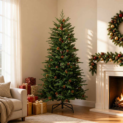 Artificial Hinged Christmas Tree 150 LEDs Warm White Green 180 cm without LED