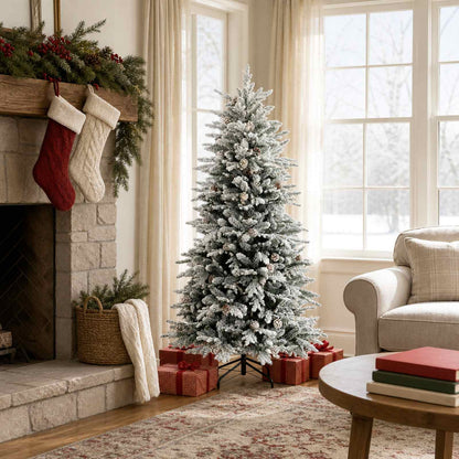 Artificial Hinged Christmas Tree 150 LEDs Warm White Green and White 120 cm without LED