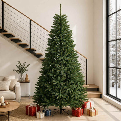 Artificial Hinged Christmas Tree 270 cm 600 LEDs Warm White Medium Green Ø 128 x 270 cm without LED