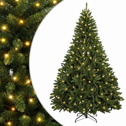 Artificial Hinged Christmas Tree 270 cm 600 LEDs Warm White Medium Green Ø 128 x 270 cm with 600 LEDs