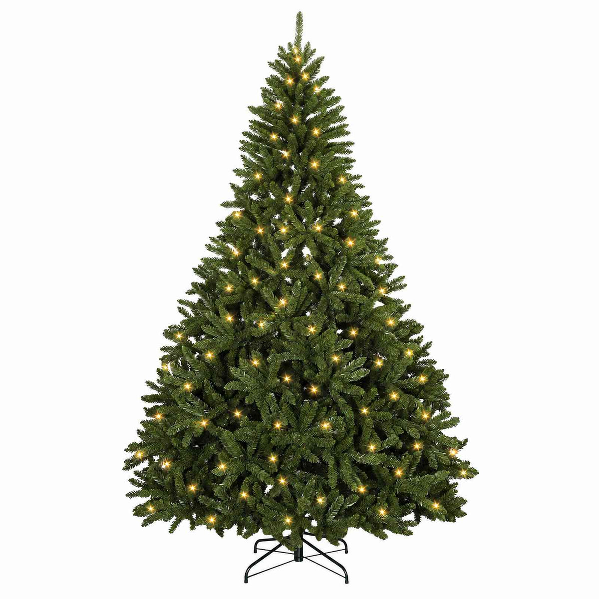 Artificial Hinged Christmas Tree 270 cm 600 LEDs Warm White Medium Green Ø 128 x 270 cm with 600 LEDs