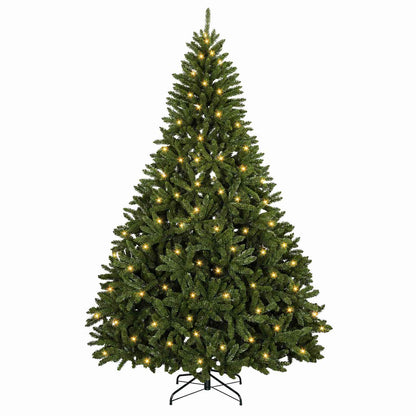 Artificial Hinged Christmas Tree 270 cm 600 LEDs Warm White Medium Green Ø 128 x 270 cm with 600 LEDs