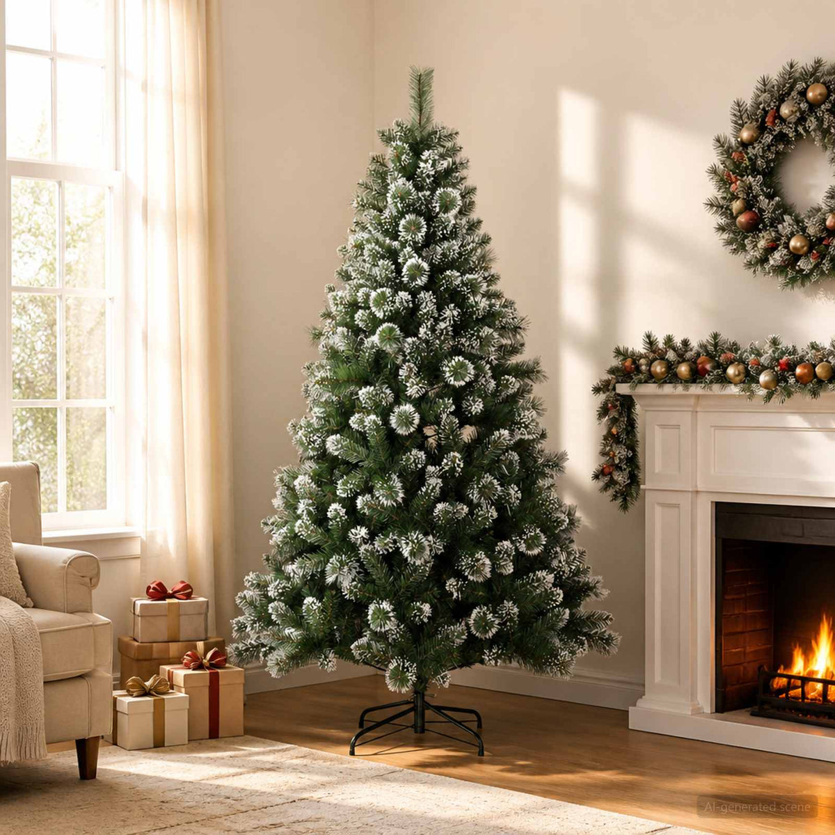 Artificial Christmas Tree PVC and Metal Green 120 cm
