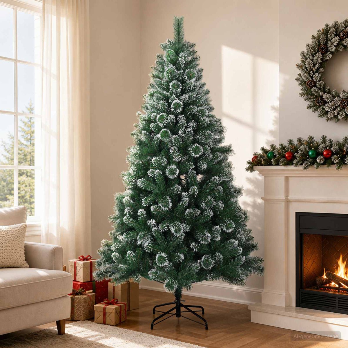 Artificial Christmas Tree PVC and Metal Green 180 cm