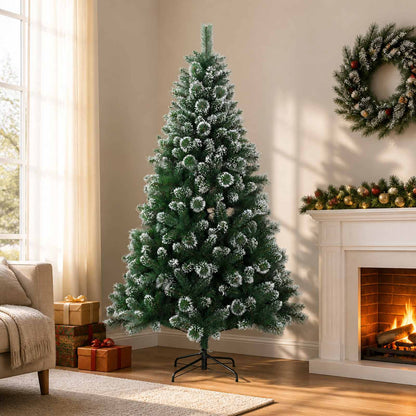 Artificial Christmas Tree PVC and Metal Green 210 cm
