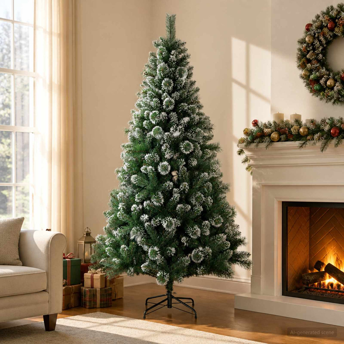 Artificial Christmas Tree PVC and Metal Green 240 cm