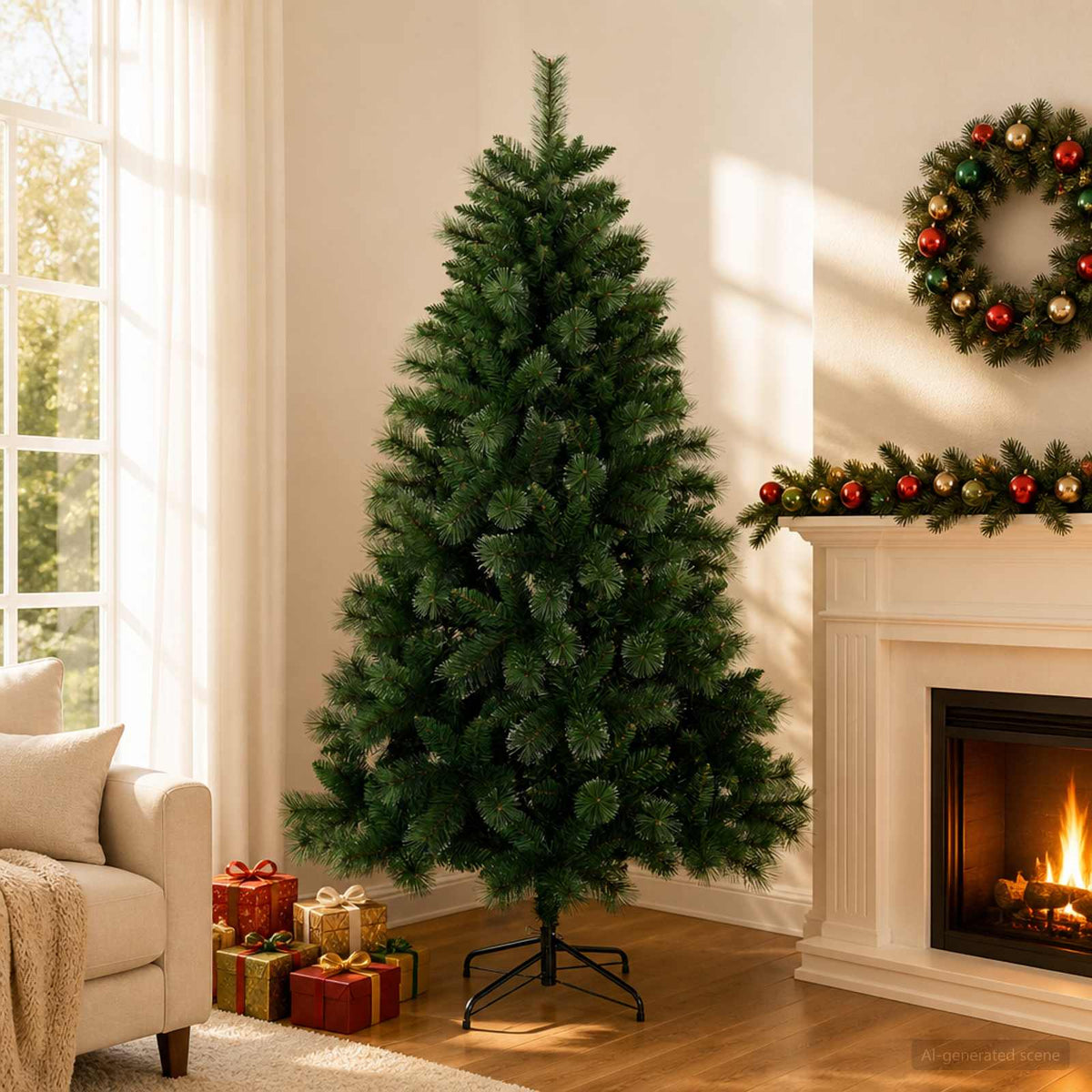 Artificial Christmas Tree PVC and Metal Green 180 cm
