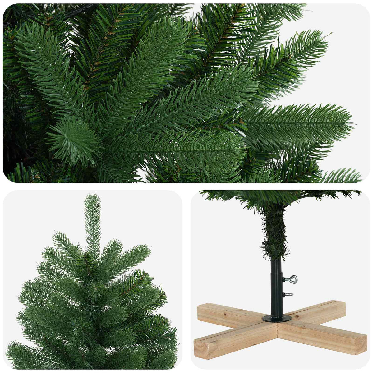 Artificial Christmas Tree PVC and Solid Pine Wood Green 180 cm