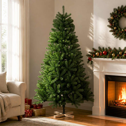Artificial Christmas Tree PVC and Solid Pine Wood Green 240 cm