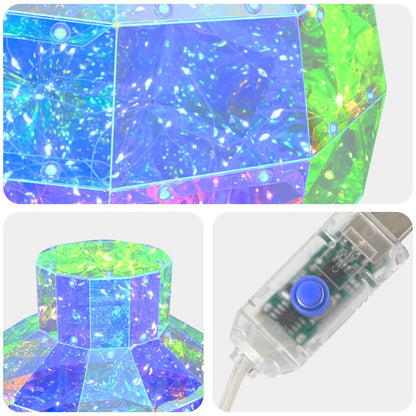 vidaXL Prismatic Iridescent LED Christmas Ball 2 pcs Multicolour 4
