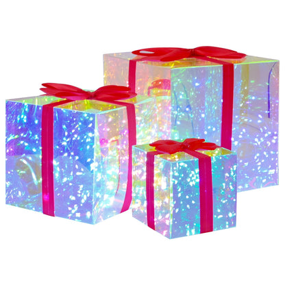 vidaXL Prismatic Iridescent LED Gift Box 3 pcs Multicolour 2