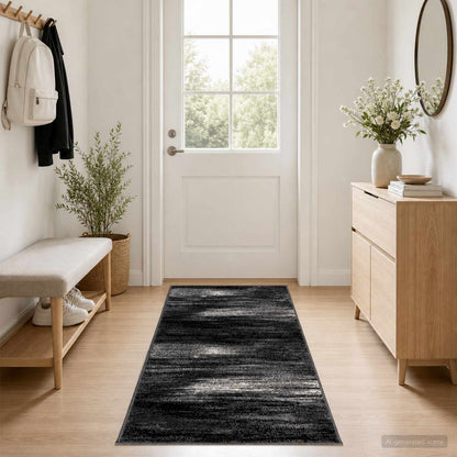 Runner Rug FLORNES Woven PP Black brushes