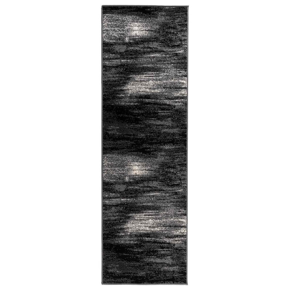 Runner Rug FLORNES Woven 80 x 350 cm PP 7 mm Black brushes