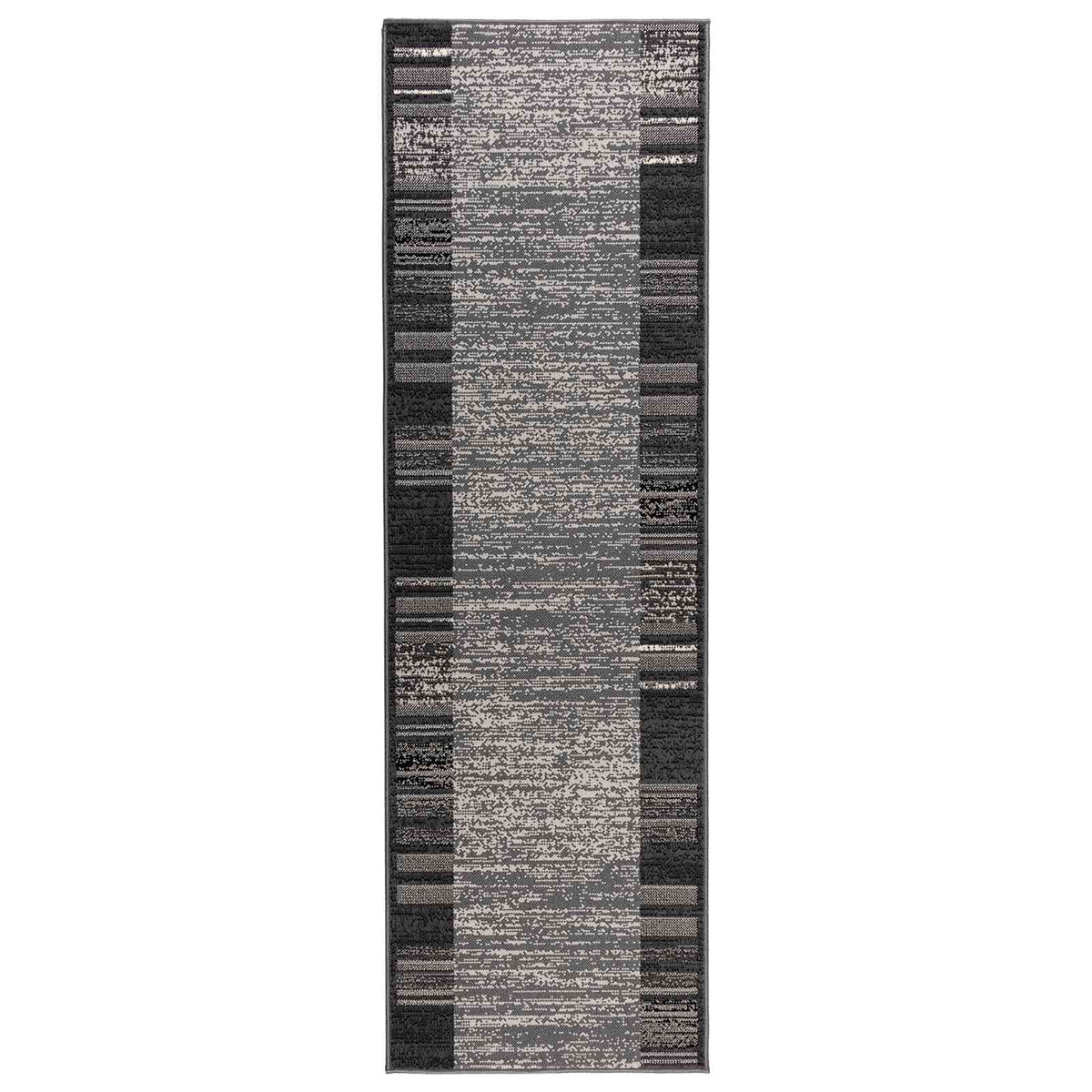 Runner Rug FLORNES Woven PP Grey stripes